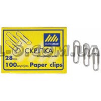 Скрепки канцелярские 28мм 100шт BuroMax