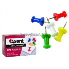 Кнопки-гвоздики 30шт цветные Axent