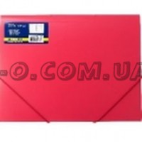 Пластиковая гладкая папка с резинками А4 красная BuroMax