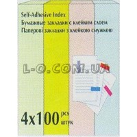Клейкие закладки стикеры (4 цвета по 100л 51х12мм) BuroMax