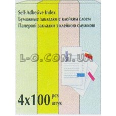 Клейкие закладки стикеры (4 цвета по 100л 51х12мм) BuroMax