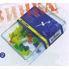 Кнопки-гвоздики 50шт цветные BuroMax