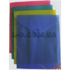 Папка на кнопке матовая полупрозр. А4 голубая BuroMax